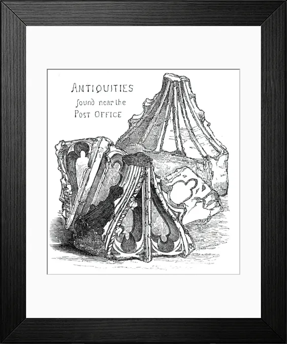 Framed Print : Antiquities found near the Post Office, 1844. Creator: Unknown Framed Print : Antiquities found near the Post Office, 1844. Creator: Unknown