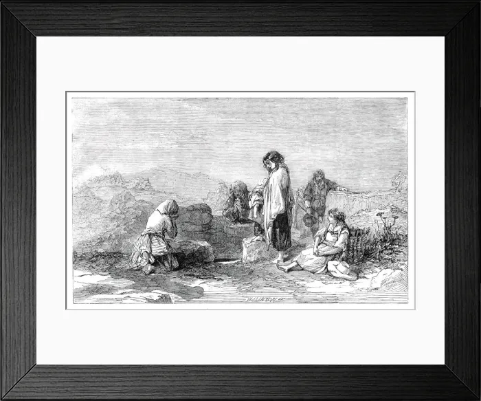 Framed Print : Pilgrims to the Holy Well - by F. W. Topham - from the new water colour exhibition, 1845 Framed Print : Pilgrims to the Holy Well - by F. W. Topham - from the new water colour exhibition, 1845
