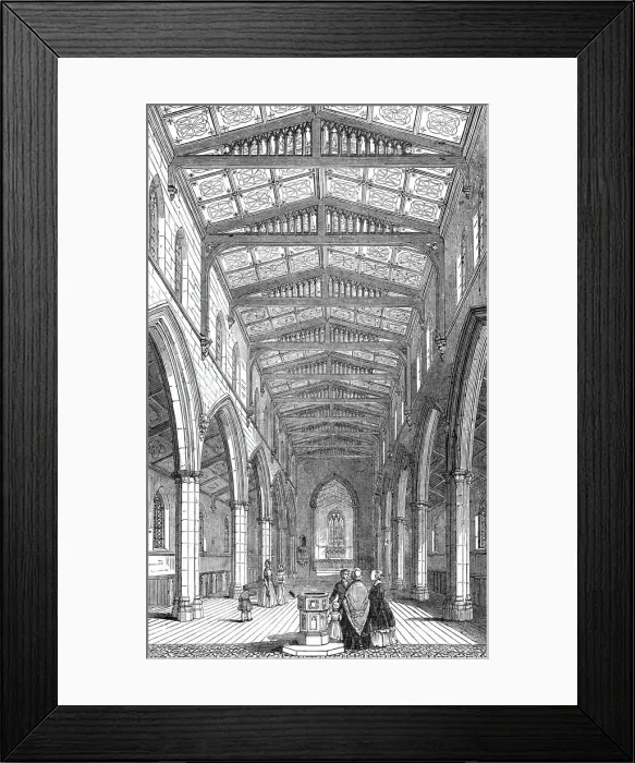 Framed Print : Interior of St. Marys New Church, Herne Hill, 1844. Creator: Unknown Framed Print : Interior of St. Marys New Church, Herne Hill, 1844. Creator: Unknown