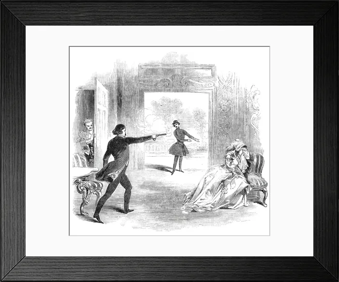 Framed Print : Scene from The Mysterious Stranger, at the Adelphi Theatre, 1844 Framed Print : Scene from The Mysterious Stranger, at the Adelphi Theatre, 1844