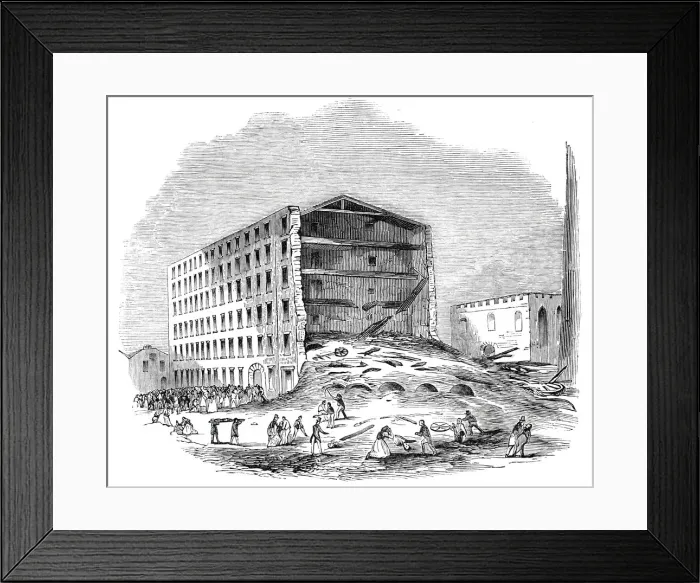 Framed Print : Ruins of the Lower-House Mill, near Oldham, 1844. Creator: Unknown Framed Print : Ruins of the Lower-House Mill, near Oldham, 1844. Creator: Unknown