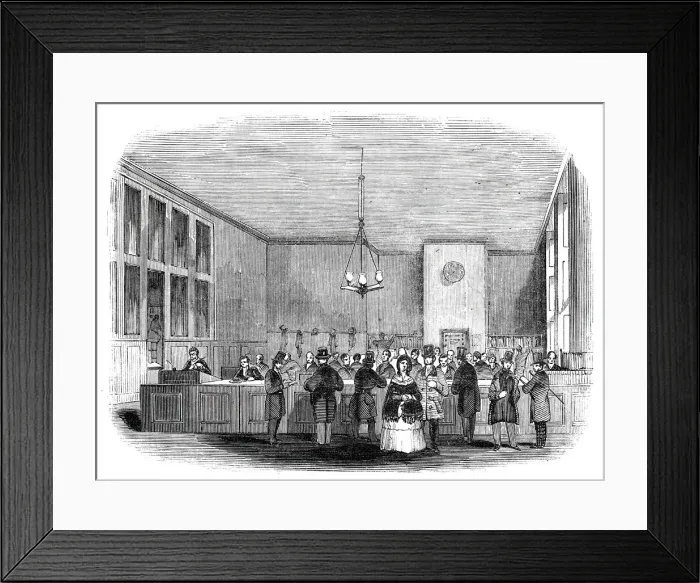Framed Print : Interior of Rogers Bank, Clement s-Lane, 1844. Creator: Unknown Framed Print : Interior of Rogers Bank, Clement s-Lane, 1844. Creator: Unknown