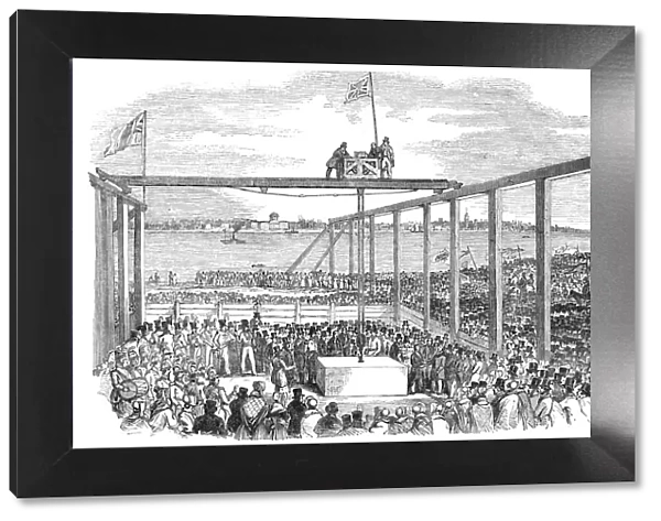 Ceremony of laying the first stone of the Birkenhead Docks, 1844. Creator: Unknown