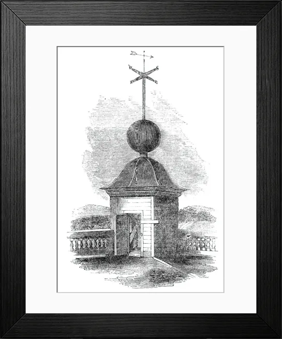 Framed Print : The Time Ball, Royal Observatory, Greenwich, Fig. 2, 1845. Creator: Unknown Framed Print : The Time Ball, Royal Observatory, Greenwich, Fig. 2, 1845. Creator: Unknown