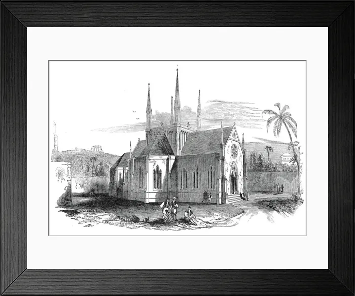 Framed Print : Designed Protestant church on Mount Zion, 1845. Creator: Unknown Framed Print : Designed Protestant church on Mount Zion, 1845. Creator: Unknown