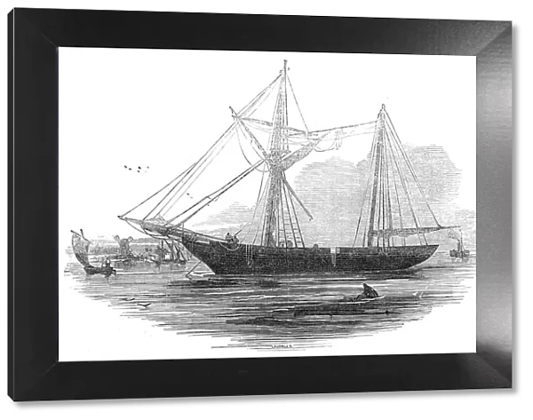 The schooner 'Echo', St. Katherines Docks, 1845. Creator: Ebenezer Landells
