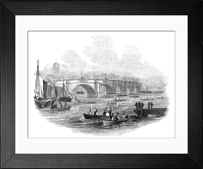 Framed Print : The Newcastle Boat Race, 1845. Creator: Unknown Framed Print : The Newcastle Boat Race, 1845. Creator: Unknown