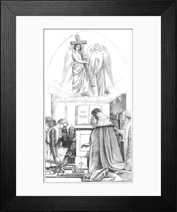 Framed Print : Cartoon (35) Religion - by J.C. Horsley... from the exhibition in Westminster Hall, 1845 Framed Print : Cartoon (35) Religion - by J.C. Horsley... from the exhibition in Westminster Hall, 1845