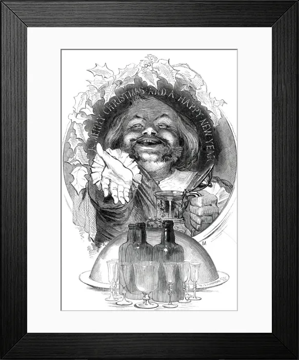 Framed Print : A Merry Christmas and a Happy New Year, 1845. Creator: W. J. Linton