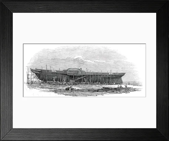 Framed Print : H. M. Iron steam-frigate Trident, 1845. Creator: Unknown Framed Print : H. M. Iron steam-frigate Trident, 1845. Creator: Unknown