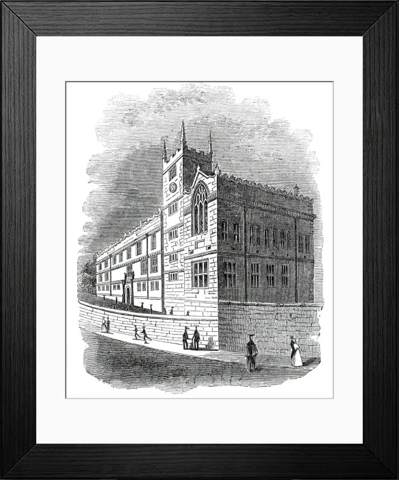 Framed Print : Grammar school, Shrewsbury, 1845. Creator: Unknown Framed Print : Grammar school, Shrewsbury, 1845. Creator: Unknown