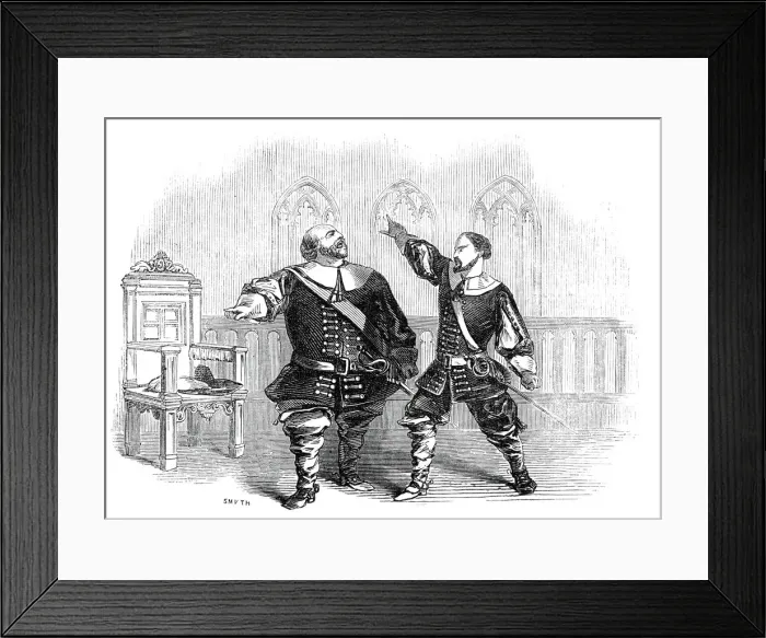 Framed Print : Scene from I Puritani, at Her Majestys Theatre - Lablache and Fornasari Framed Print : Scene from I Puritani, at Her Majestys Theatre - Lablache and Fornasari