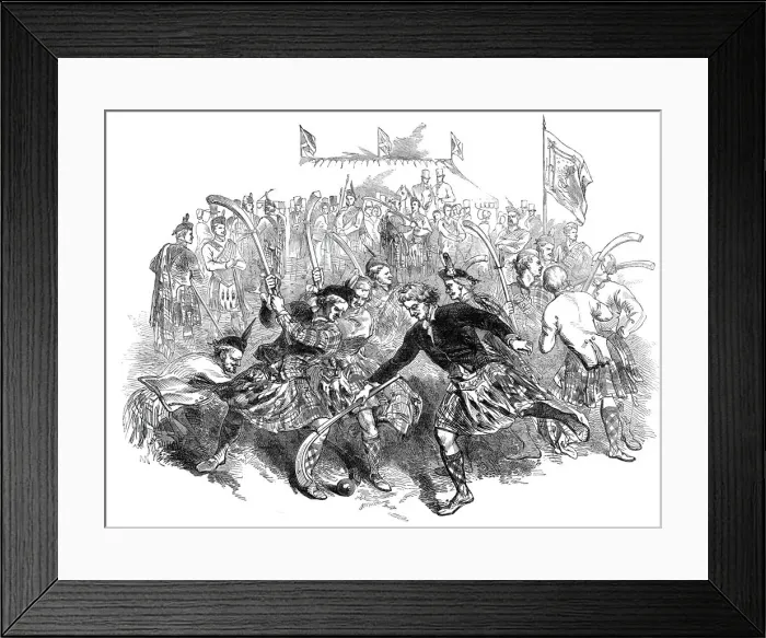 Framed Print : Shinnie, by the Club of True Highlanders, on Blackheath, 1845. Creator: Unknown Framed Print : Shinnie, by the Club of True Highlanders, on Blackheath, 1845. Creator: Unknown