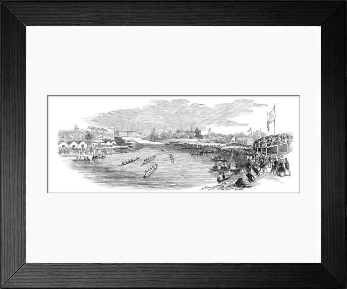 Framed Print : Manchester Regatta - from a sketch by Mr. Hayes, 1844. Creator: Unknown Framed Print : Manchester Regatta - from a sketch by Mr. Hayes, 1844. Creator: Unknown