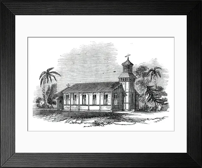 Framed Print : Iron church, for Jamaica, 1844. Creator: Unknown Framed Print : Iron church, for Jamaica, 1844. Creator: Unknown