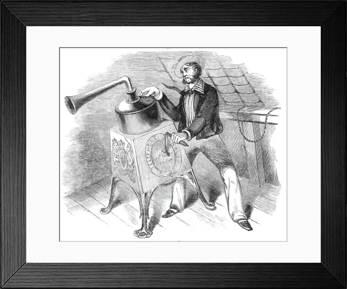 Framed Print : The Telephone; a telegraphic alarum, 1844. Creator: Unknown Framed Print : The Telephone; a telegraphic alarum, 1844. Creator: Unknown