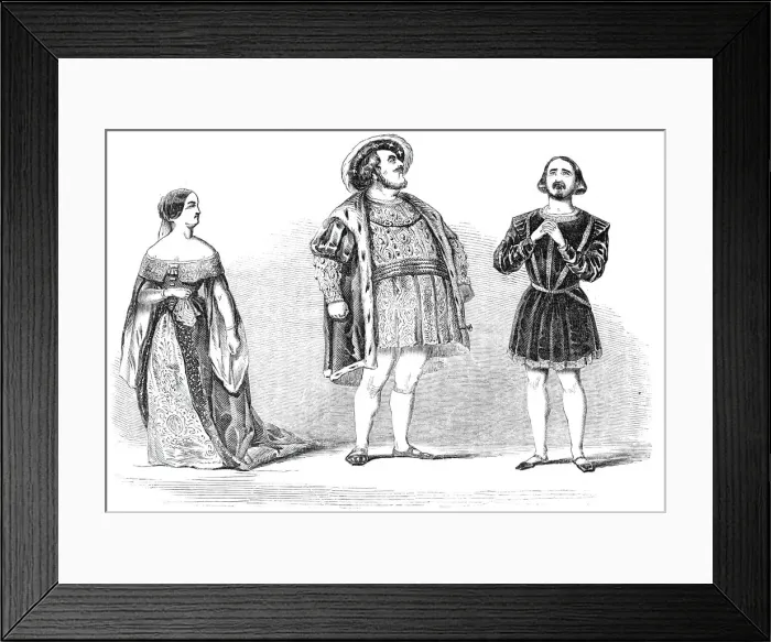 Framed Print : Scene from Anna Bolena, at Her Majestys Theatre, 1844. Creator: Unknown Framed Print : Scene from Anna Bolena, at Her Majestys Theatre, 1844. Creator: Unknown