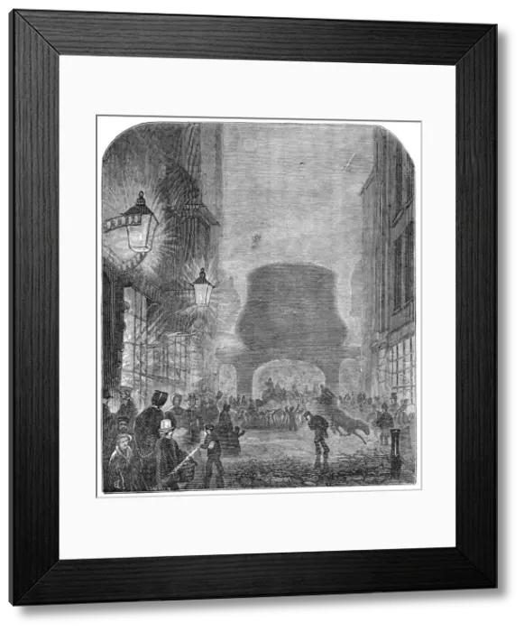 Framed Print : A scene near Temple Bar, during the fog, 1844. Creator: Unknown Framed Print : A scene near Temple Bar, during the fog, 1844. Creator: Unknown