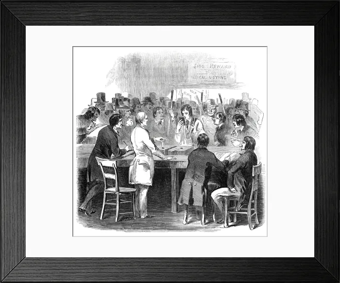 Framed Print : Balloting for president, 1844. Creator: Smyth Framed Print : Balloting for president, 1844. Creator: Smyth