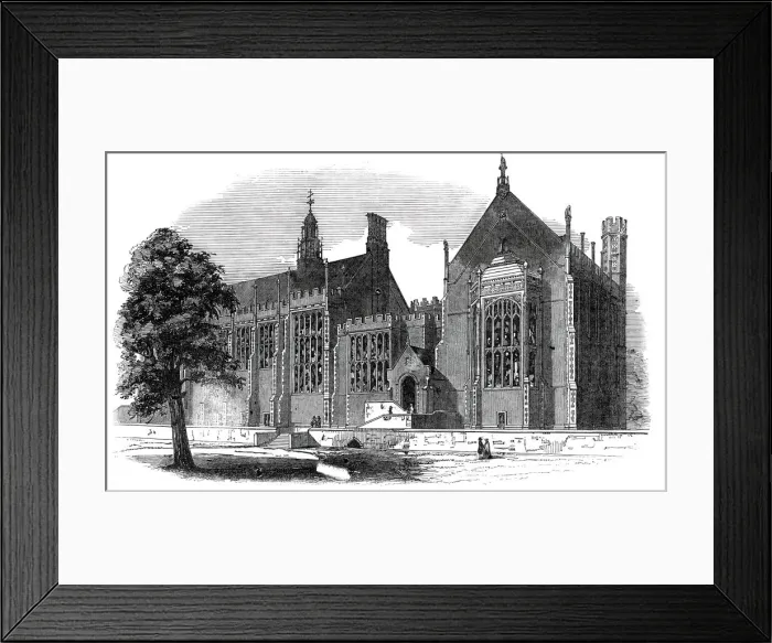 Framed Print : Eastern or garden front, Lincolns Inn New Buildings, 1845. Creator: Unknown Framed Print : Eastern or garden front, Lincolns Inn New Buildings, 1845. Creator: Unknown