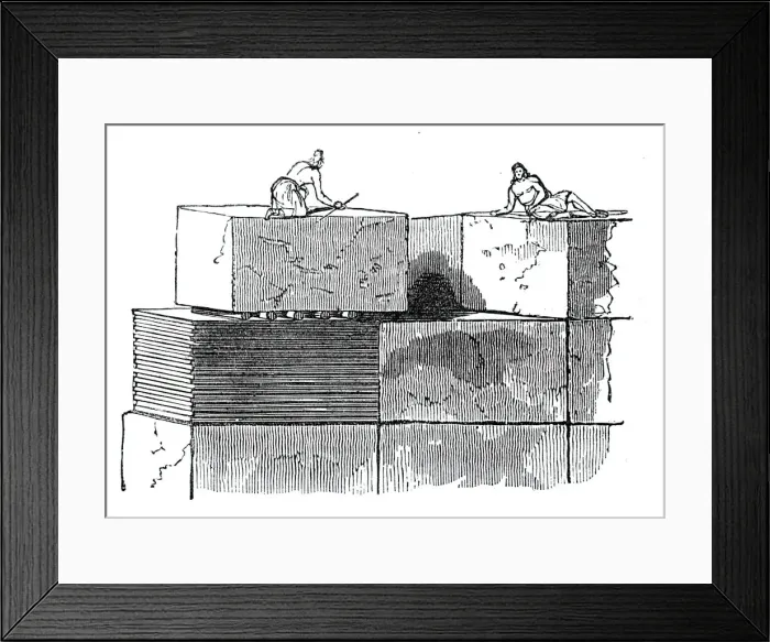 Framed Print : Building the Pyramids, 1844. Creator: Unknown Framed Print : Building the Pyramids, 1844. Creator: Unknown