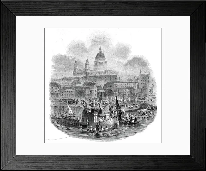 Framed Print : The Lord Mayor taking water at the New Pier, Blackfriars Bridge, 1845 Framed Print : The Lord Mayor taking water at the New Pier, Blackfriars Bridge, 1845