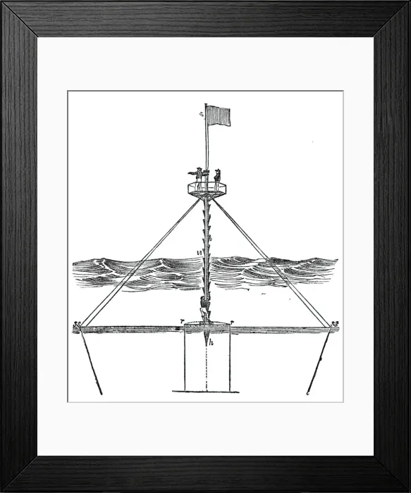 Framed Print : Capt. Bullocks safety beacon on Goodwin Sands, 1844. Creator: Unknown Framed Print : Capt. Bullocks safety beacon on Goodwin Sands, 1844. Creator: Unknown