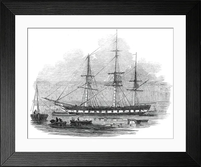 Framed Print : The Ship Tory, in the West India Docks, 1845. Creator: Unknown Framed Print : The Ship Tory, in the West India Docks, 1845. Creator: Unknown