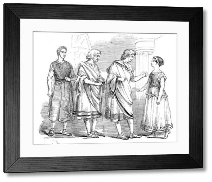 Framed Print : Westminster School - scene from The Andria'of Terence, 1845. Creator: Unknown Framed Print : Westminster School - scene from The Andria'of Terence, 1845. Creator: Unknown