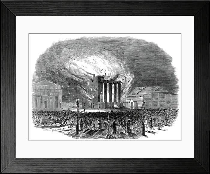 Framed Print : Burning of the Glasgow Theatre, 1845. Creator: Unknown Framed Print : Burning of the Glasgow Theatre, 1845. Creator: Unknown