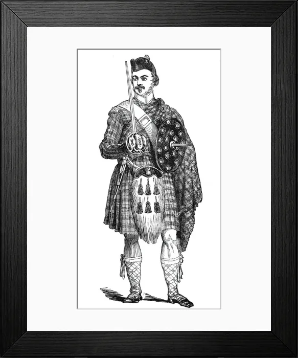 Framed Print : Portrait of a highland guardsman, at Blair Athol, 1844. Creator: Unknown Framed Print : Portrait of a highland guardsman, at Blair Athol, 1844. Creator: Unknown