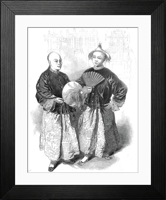 Framed Print : A-Shing and A-Yow, at the Chinese Collection, 1845. Creator: Unknown Framed Print : A-Shing and A-Yow, at the Chinese Collection, 1845. Creator: Unknown
