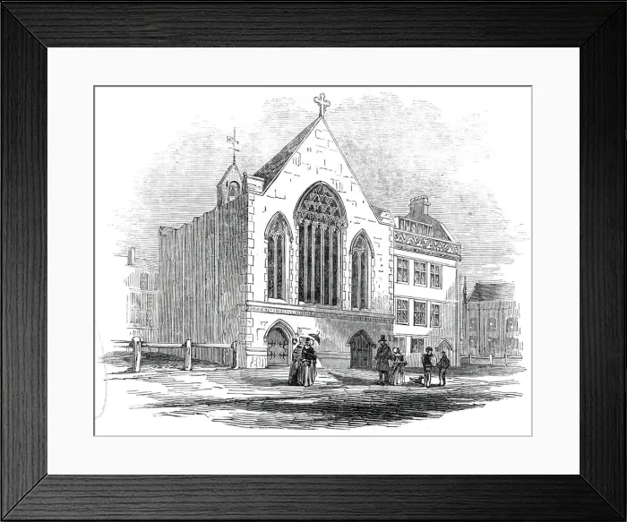 Framed Print : New French Protestant Episcopal Church, Bloomsbury, 1845. Creator: Unknown Framed Print : New French Protestant Episcopal Church, Bloomsbury, 1845. Creator: Unknown