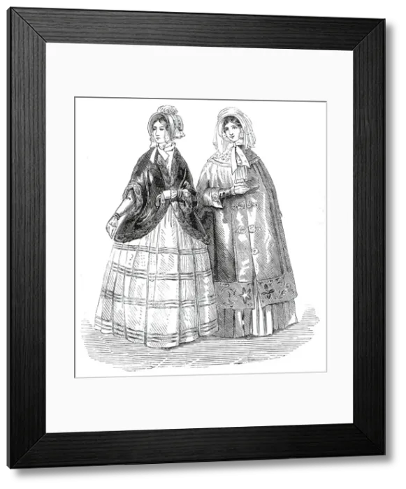 Framed Print : Paris and London Fashions for December, 1845. Creator: Unknown Framed Print : Paris and London Fashions for December, 1845. Creator: Unknown