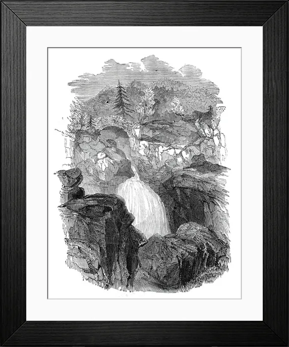 Framed Print : Lower Falls of the Bruar, 1844. Creator: Ebenezer Landells Framed Print : Lower Falls of the Bruar, 1844. Creator: Ebenezer Landells