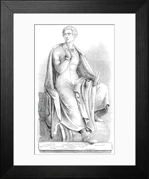 Framed Print : Thorwaldsens statue of Lord Byron, 1845. Creator: W. J. Linton Framed Print : Thorwaldsens statue of Lord Byron, 1845. Creator: W. J. Linton