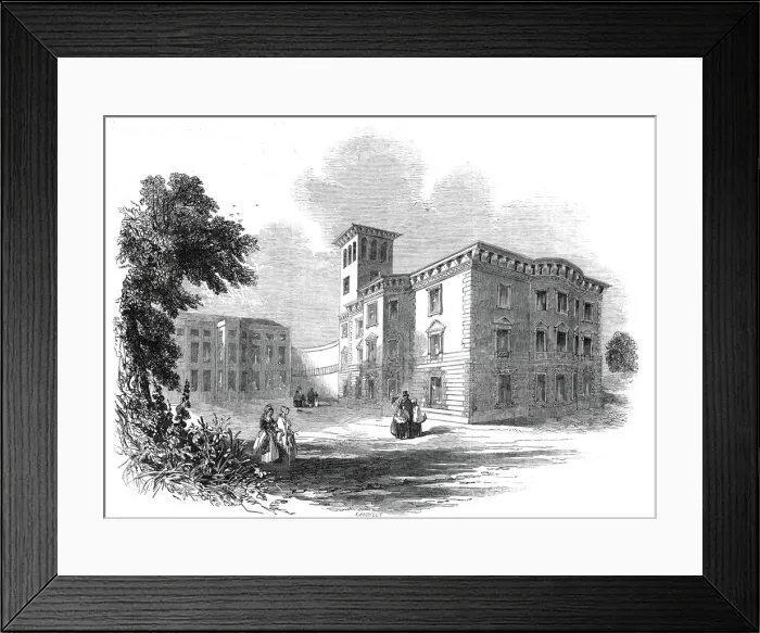 Framed Print : New wing of Osborne House, Isle of Wight, 1845. Creator: Ebenezer Landells Framed Print : New wing of Osborne House, Isle of Wight, 1845. Creator: Ebenezer Landells