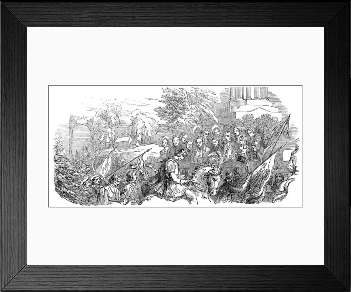 Framed Print : Procession uncovering before the sons of Burns, 1844. Creator: Unknown Framed Print : Procession uncovering before the sons of Burns, 1844. Creator: Unknown