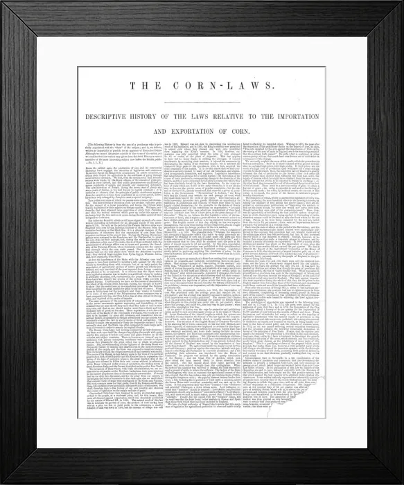 Framed Print : The Corn-Laws, 1845. Creator: Unknown Framed Print : The Corn-Laws, 1845. Creator: Unknown