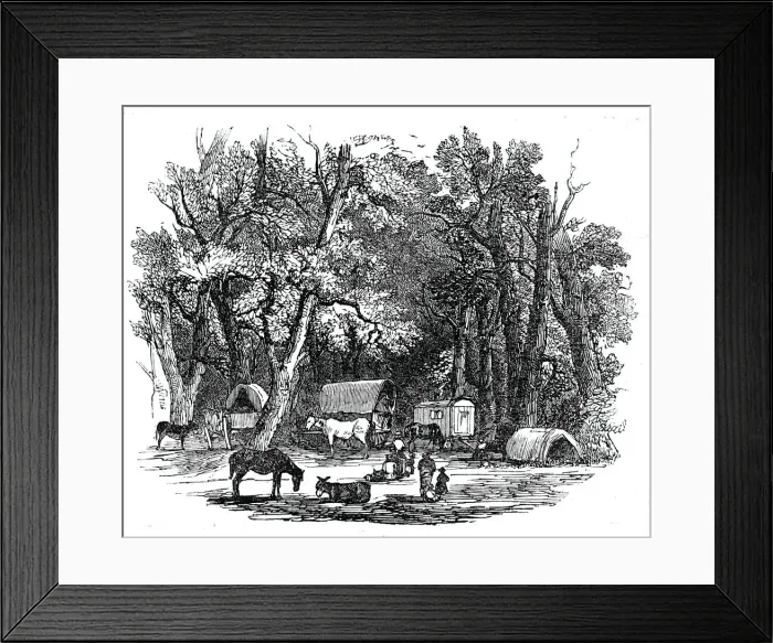 Framed Print : Gipsies in the park, 1844. Creator: Unknown Framed Print : Gipsies in the park, 1844. Creator: Unknown