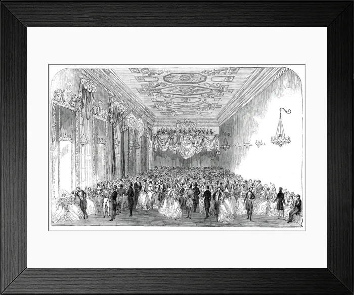 Framed Print : The Nobilitys Ball, in the Banqueting-Room of Harewood House, 1845. Creator: Unknown Framed Print : The Nobilitys Ball, in the Banqueting-Room of Harewood House, 1845. Creator: Unknown