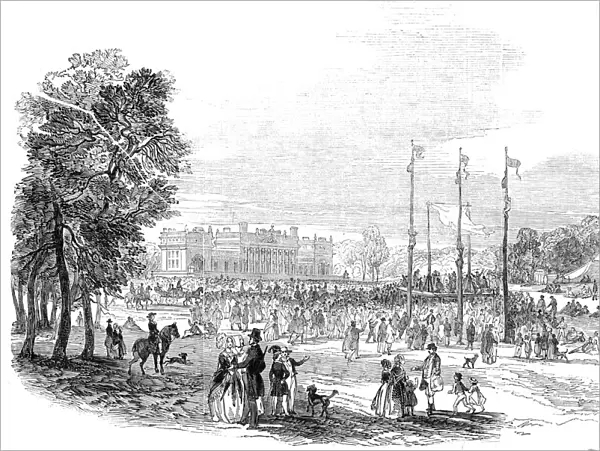 Rustic sports in the Park - north view of Harewood House, 1845. Creator: Unknown