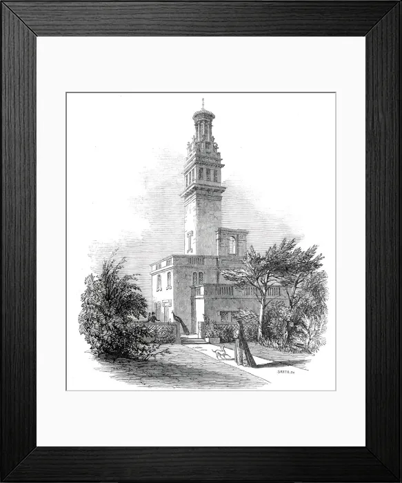 Framed Print : Lansdown Tower and garden, 1845. Creator: Smyth Framed Print : Lansdown Tower and garden, 1845. Creator: Smyth