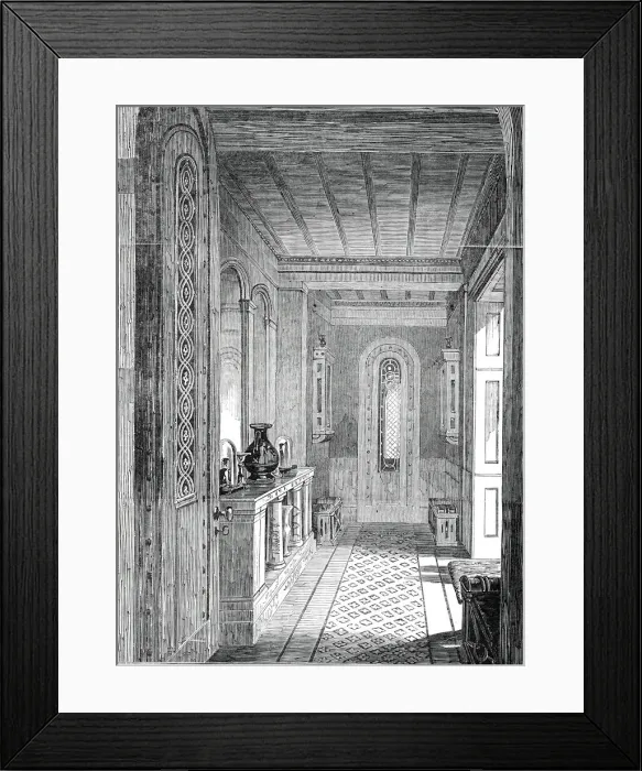 Framed Print : The Vestibule, Lansdown Tower, 1845. Creator: Unknown Framed Print : The Vestibule, Lansdown Tower, 1845. Creator: Unknown