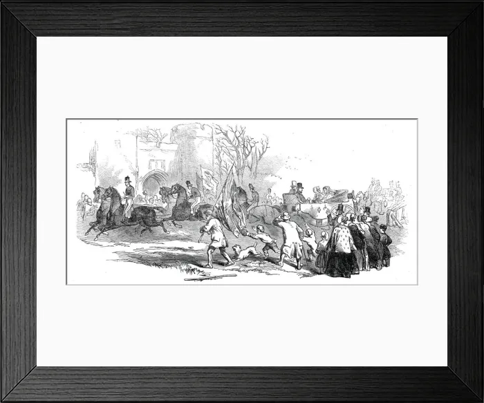 Framed Print : Trent Valley Railway - the Procession at Tamworth, 1845. Creator: Unknown Framed Print : Trent Valley Railway - the Procession at Tamworth, 1845. Creator: Unknown