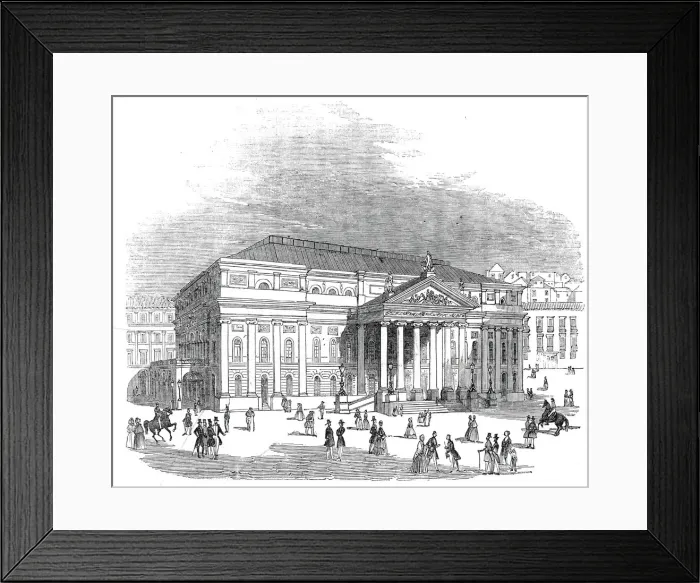 Framed Print : The new National Theatre, Lisbon, 1845. Creator: Unknown Framed Print : The new National Theatre, Lisbon, 1845. Creator: Unknown