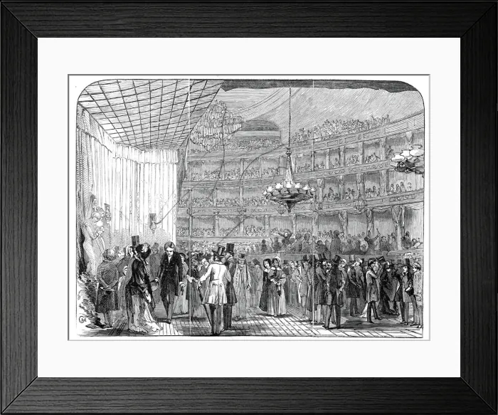 Framed Print : Julliens Promenade Concert, at Covent Garden Theatre, 1845. Creator: Unknown Framed Print : Julliens Promenade Concert, at Covent Garden Theatre, 1845. Creator: Unknown