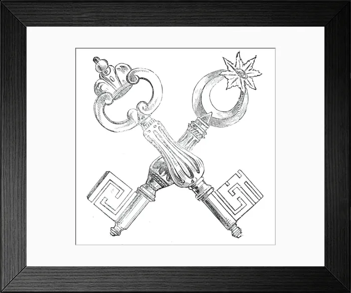 Framed Print : Keys of the Fortress of Portsmouth, 1845. Creator: Unknown Framed Print : Keys of the Fortress of Portsmouth, 1845. Creator: Unknown