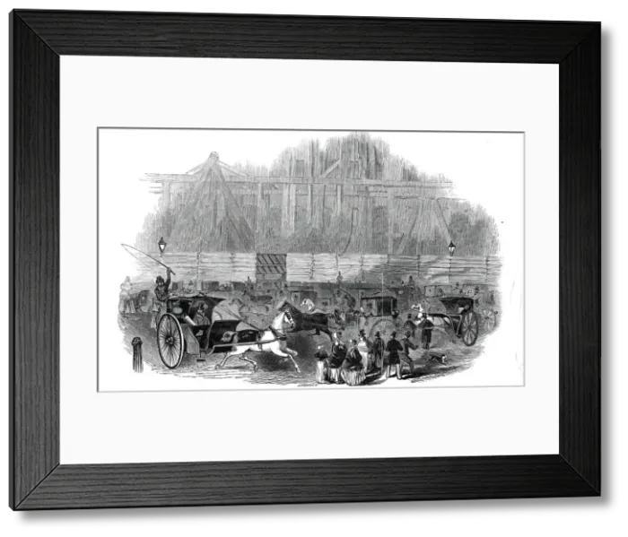 Framed Print : Office of the Board of Trade - scene on Sunday night, 1845. Creator: Ebenezer Landells Framed Print : Office of the Board of Trade - scene on Sunday night, 1845. Creator: Ebenezer Landells