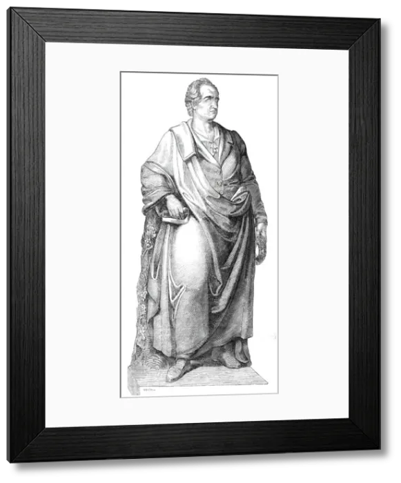 Framed Print : Statue of Goethe, at Frankfort, 1844. Creator: Smyth Framed Print : Statue of Goethe, at Frankfort, 1844. Creator: Smyth
